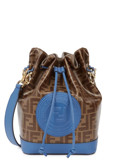 Fendi Bucket Ff Mon Tresor Mini Blue Brown Multicolor Shoulder Bag 