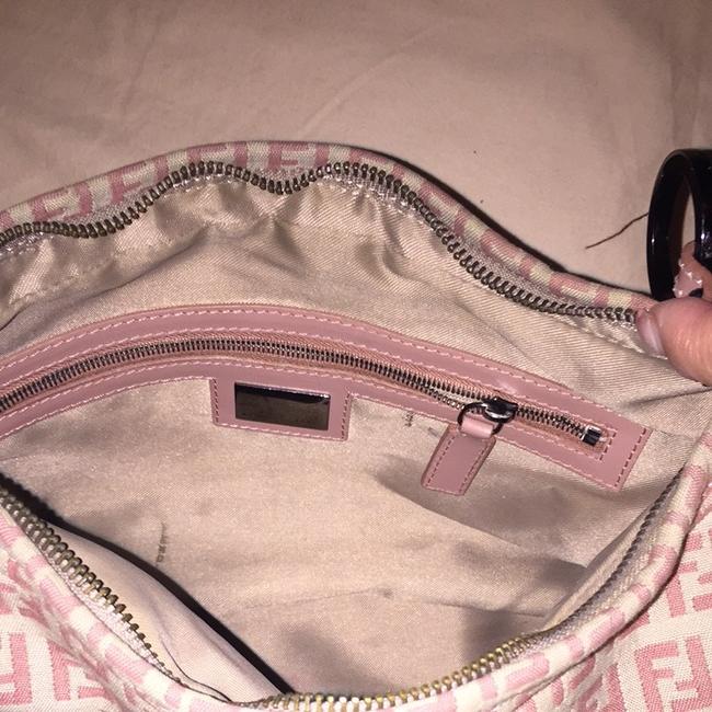 Fendi Ff Monogram Pink Canvas Shoulder Bag 