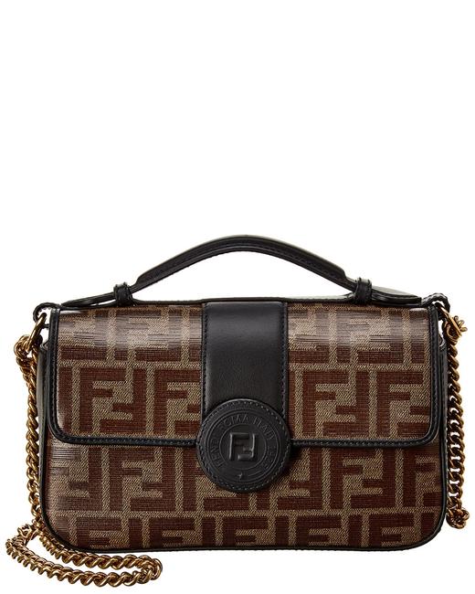 Fendi Ff Small Leather Black Shoulder Bag 