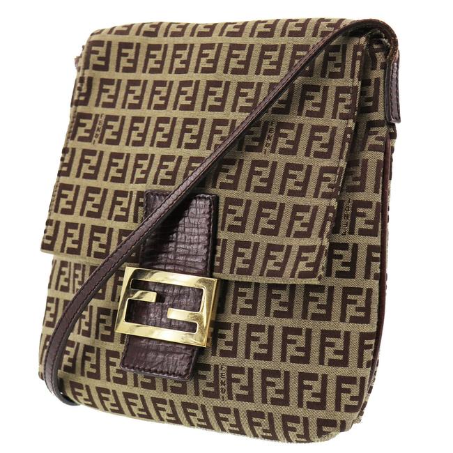 Fendi Ff Zucca Mamma Baguette Purse Brown Canvas Shoulder Bag 