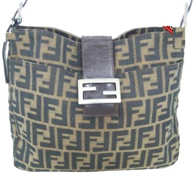Fendi Hobo Ff Zucca Monogram 227972 Tobacco Canvas Shoulder Bag 