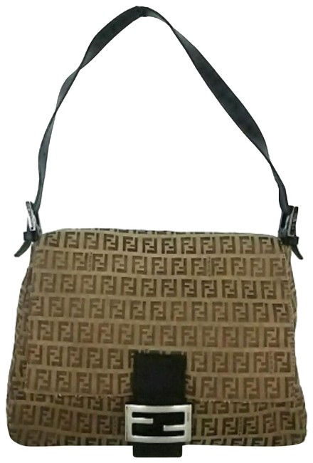Fendi Ff Zucca Monogram Mama Forever 228056 Brown Coated Canvas Shoulder Bag 