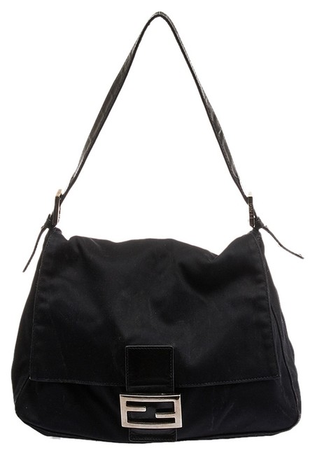 Fendi Flap Logo Mama Baguette 27231 Nylon Shoulder Bag 