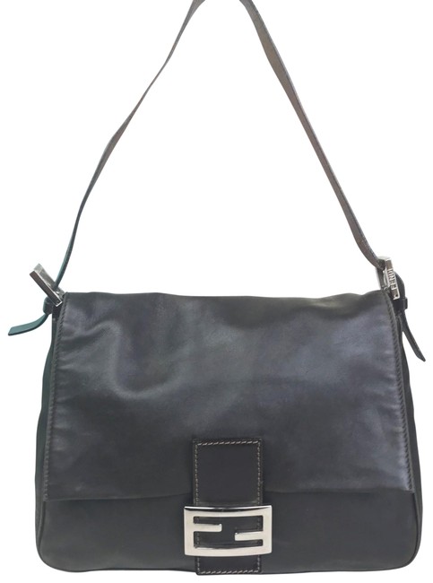 Fendi Flap Mama Forever #27563 Brown Lambskin Leather Shoulder Bag 