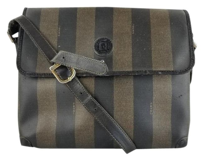 Fendi Flap Picotin Canvas Shoulder Bag 