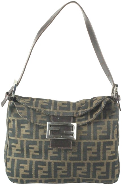 Fendi Flap Zucca Canvas Shoulder Bag 