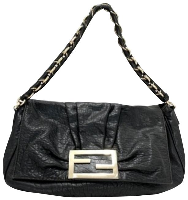 Fendi Forever Mama Ff Chain Flap M239776 Black Lambskin Leather Shoulder Bag 