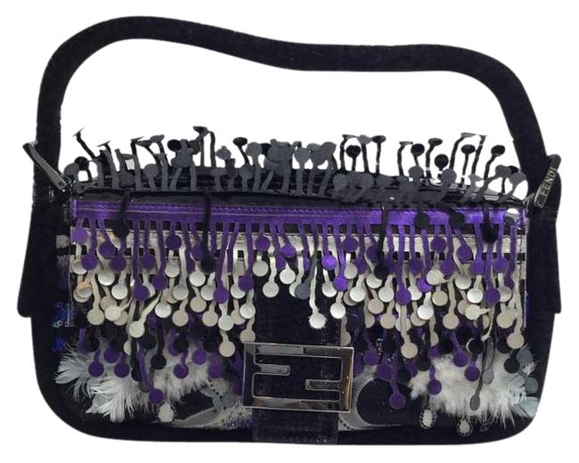 Fendi Fringe Black Shearling Shoulder Bag 