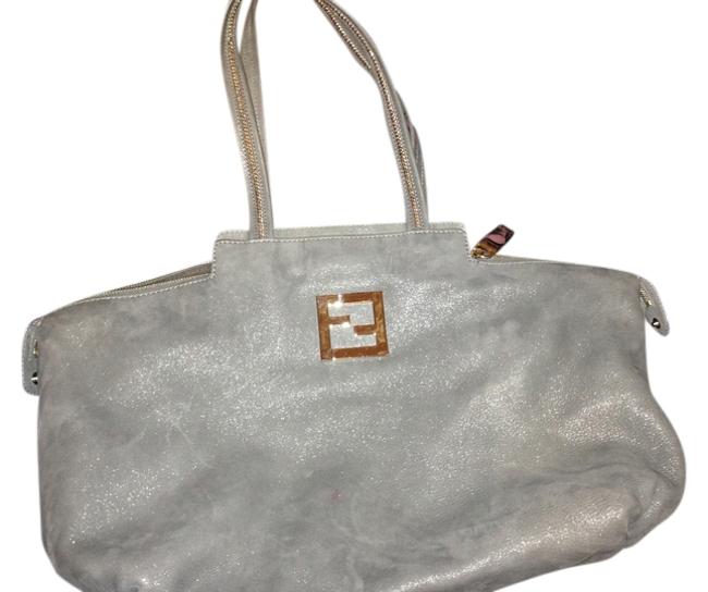 Fendi Gray Suede Shoulder Bag 