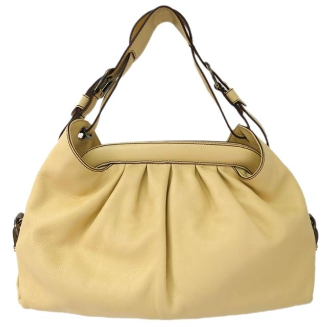 Fendi Hand Bf082849 Yellow Leather Shoulder Bag 