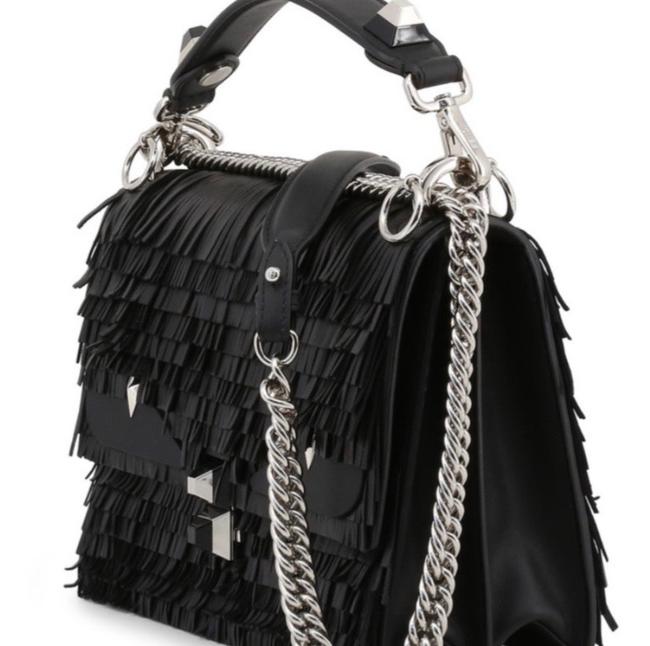 Fendi Hand Black Leather Shoulder Bag 