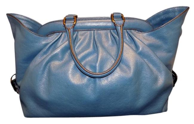 Fendi Handbag Blue Leather Shoulder Bag 