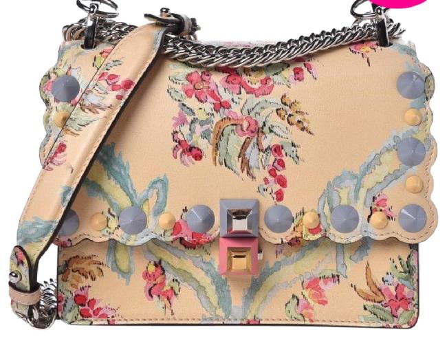 Fendi I Kan Cream Leather Shoulder Bag 