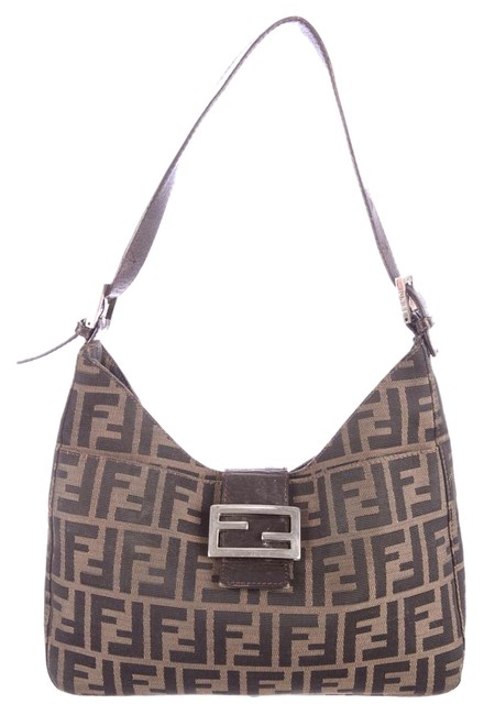 Fendi In Fabric Zucca Beige Canvas Shoulder Bag 