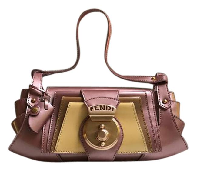 Fendi Iridescent Pink and Yellow Leather Shoulder Bag 