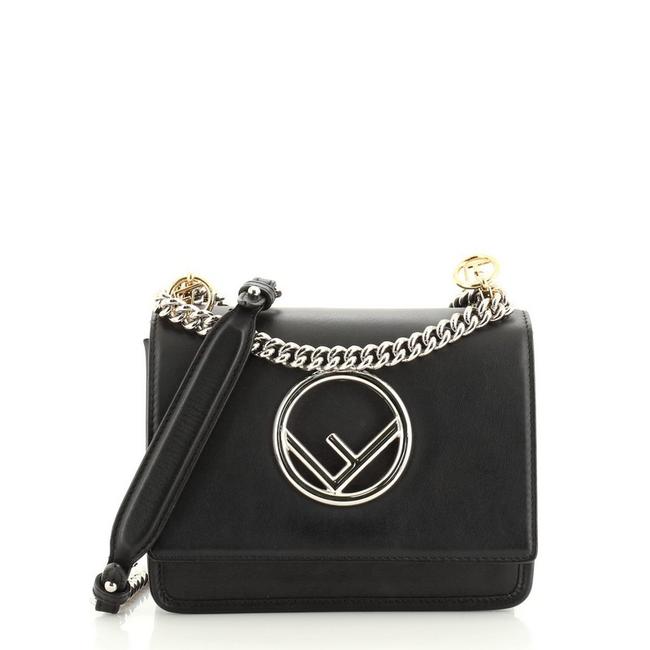 Fendi Kan I Small Black Leather Shoulder Bag 