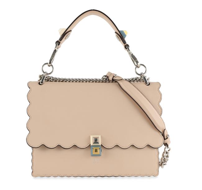 Fendi Kan I Swirl Pink Leather Shoulder Bag 