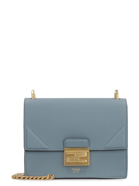 Fendi Kan U Blue Leather Shoulder Bag 