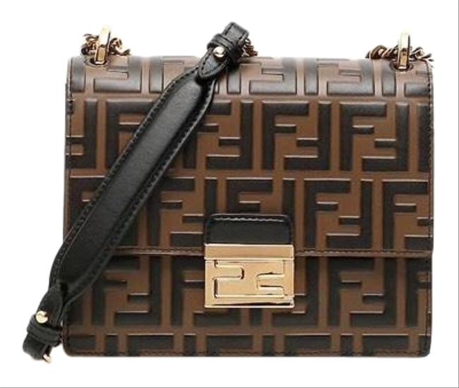 Fendi Kan U Classic Brown Leather Shoulder Bag 