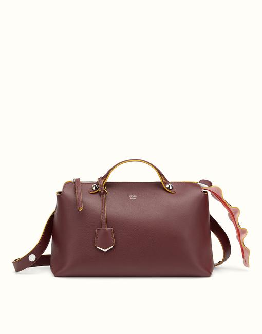 Fendi Boston Large By The Way Bordeaux Leather Shoulder Bag 