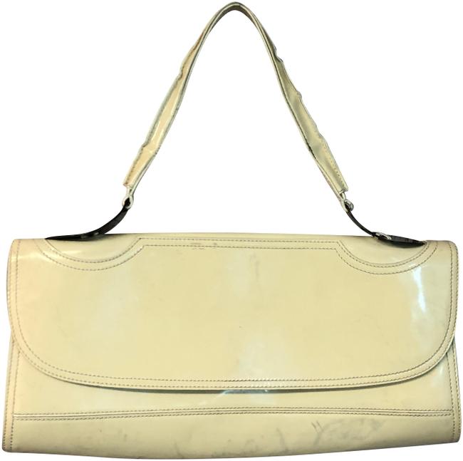Fendi Large Creme Patent Leather Shoulder Bag 