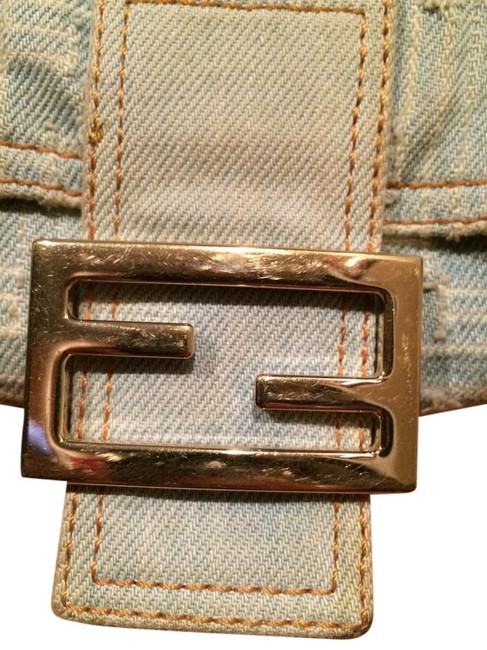 Fendi Light Blue Denim Jean Shoulder Bag 