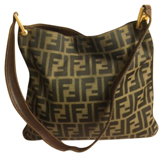 Fendi Logos Zucca Pattern Brown Shoulder Bag 