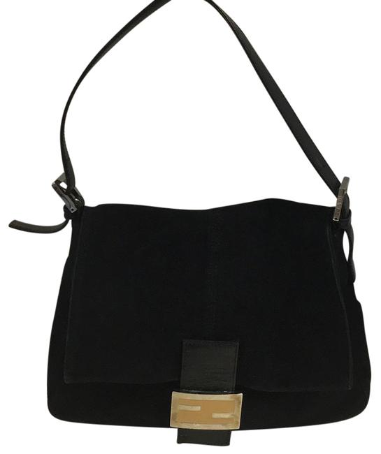 Fendi Mama Forever Black Suede Shoulder Bag 