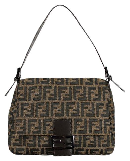 Fendi Mama Forever Brown Canvas &amp; Leather Shoulder Bag 