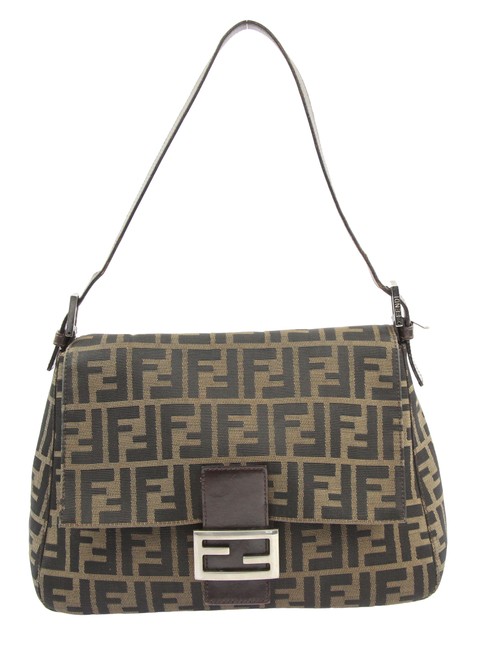 Fendi Mama Forever Tobacco Zucca Canvas Shoulder Bag 