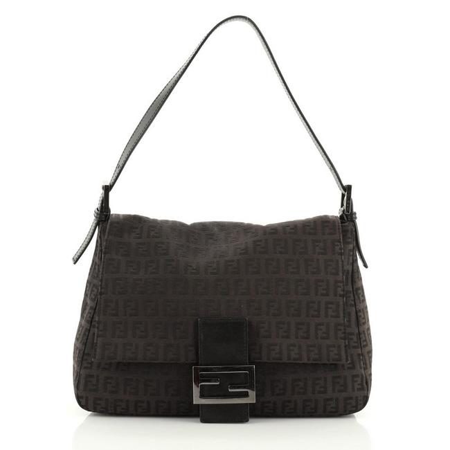 Fendi Mama Forever Zucca Brown Canvas Shoulder Bag 
