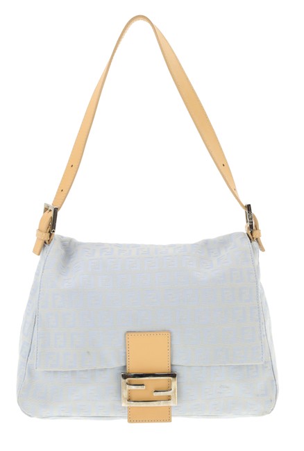 Fendi Mama Zucchino Blue Canvas Shoulder Bag 