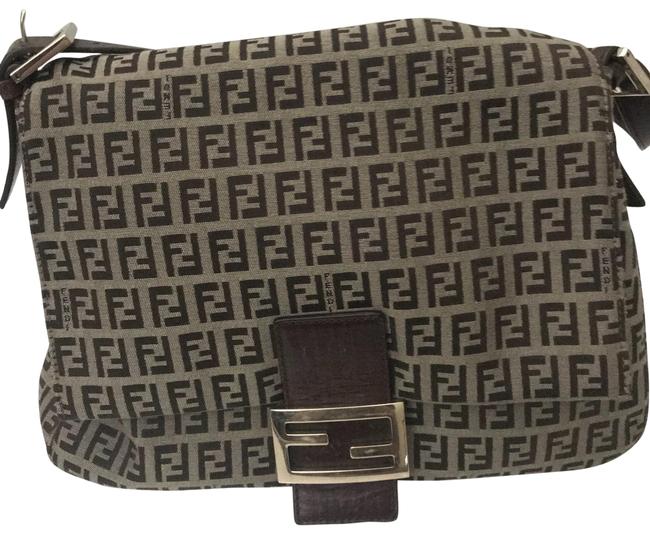 Fendi Mama Zuchino Brown Canvas Shoulder Bag 