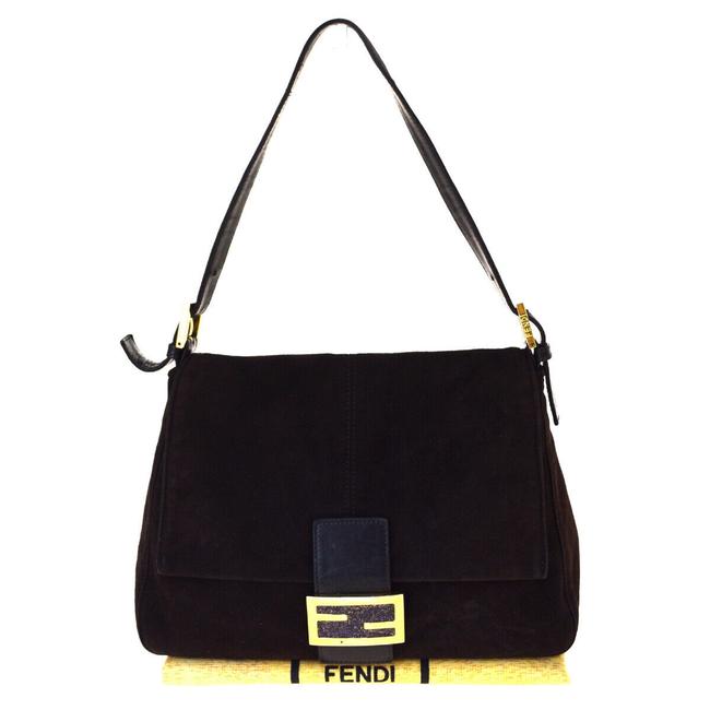 Fendi Mamma Brown Suede Shoulder Bag 