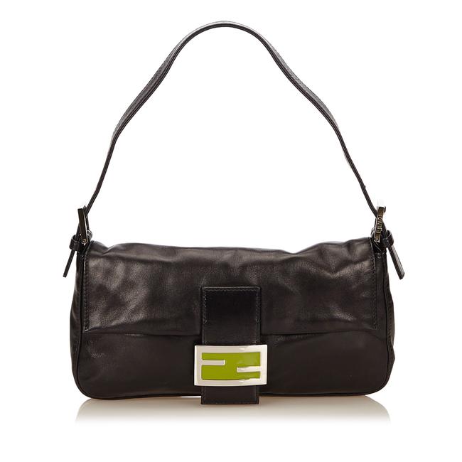 Fendi Bucket Mamma Black Leather Shoulder Bag 