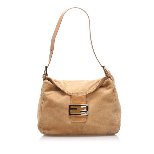Fendi Mamma Forever Suede Brown Leather Shoulder Bag 