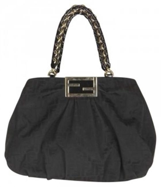 Fendi Mia Black Fabric Shoulder Bag 