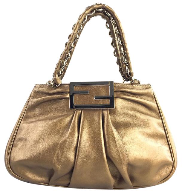 Fendi Mia Chain Bronze Leather Shoulder Bag 