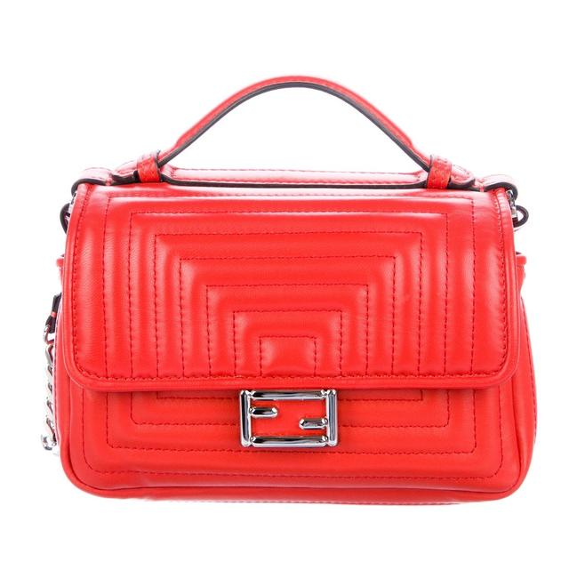 Fendi Crossbody Micro Double Baguette Red Shoulder Bag 