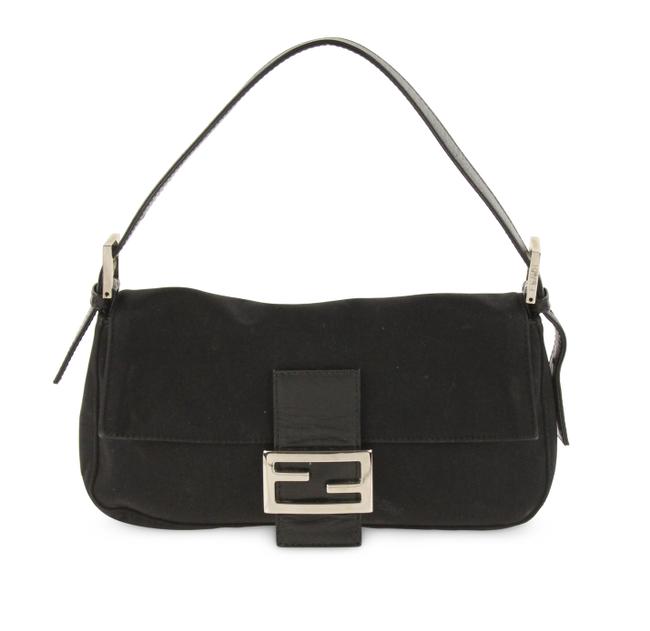 Fendi Mini Black Canvas Shoulder Bag 