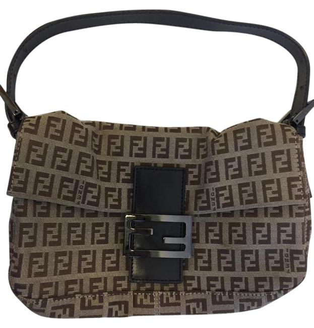 Fendi Mini Brown Cotton Shoulder Bag 
