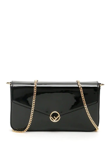 Fendi Mini Cr F Buckle Black Vitello Shoulder Bag 