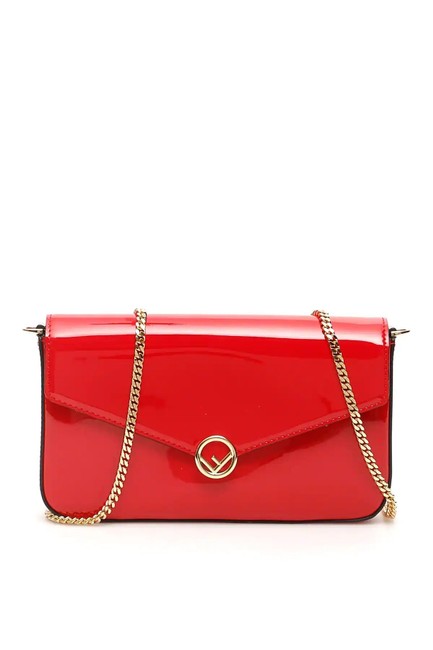 Fendi Mini Cr F Buckle Red Vitello Shoulder Bag 