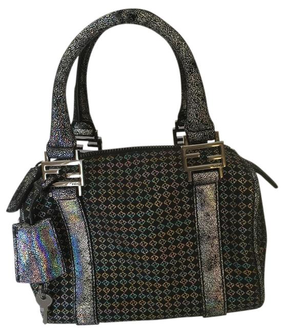 Fendi Mini Duf Black Iridescent Fabric Shoulder Bag 