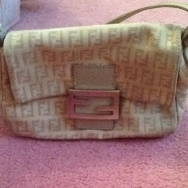 Fendi Mini Mama Baguette Beige Shoulder Bag 