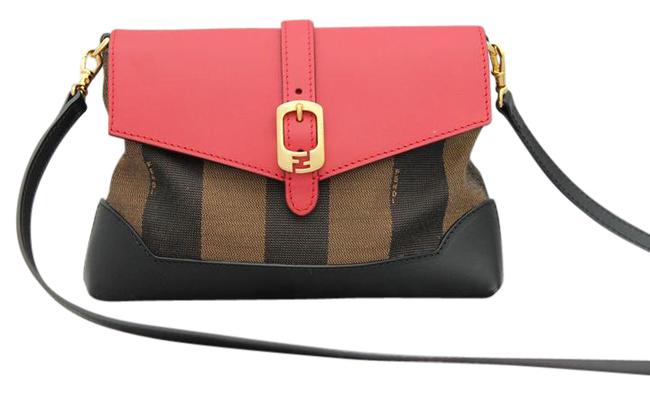 Fendi Mini Pequin Red Canvas Shoulder Bag 