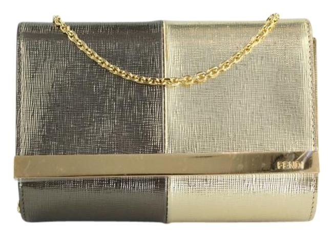 Fendi Mini Rush Metallic Gold and Bronze Leather Shoulder Bag 