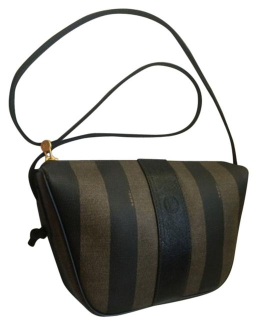 Fendi Mint Pequin Beauty Tobacco Black Shoulder Bag 