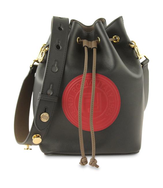 Fendi Bucket Mon Tresor Black Leather Shoulder Bag 