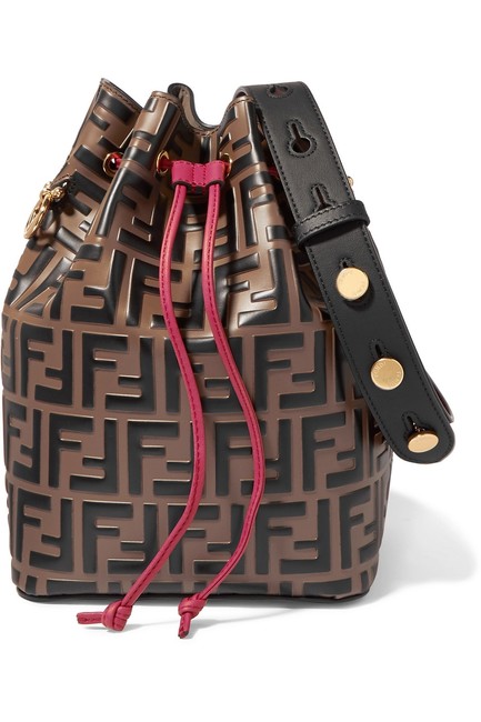 Fendi Bucket Mon Tresor Ff Logo Brown Black Multicolor Shoulder Bag 
